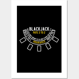 Blackjack Felt I Card Gambling I Casino Lover design Posters and Art